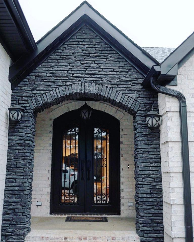 Stone gable entry